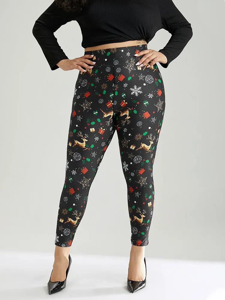 Christmas Print Elastic Waist Leggings sold by Bloomchic product image thumbnail 5