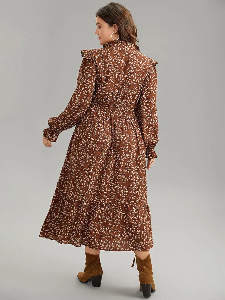 Ditsy Floral Flutter Trim Pocket Shirred Dress sold by Bloomchic product image thumbnail 2