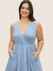 Solid Wrap Plicated Detail Pocket Sleep Dress sold by Bloomchic