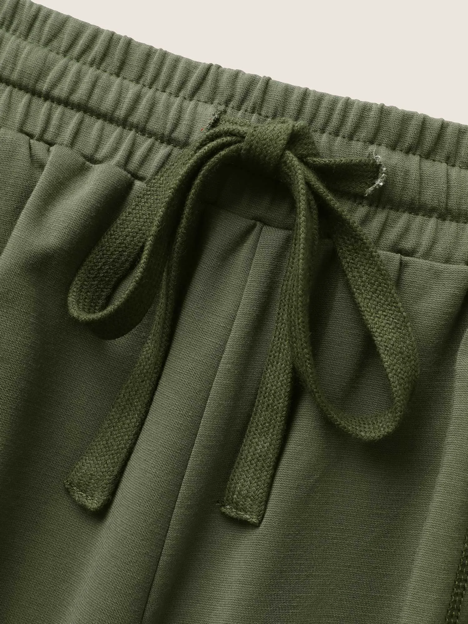 Solid Drawstring Topstitching Mid Rise Carrot Pants sold by Bloomchic product image thumbnail 5