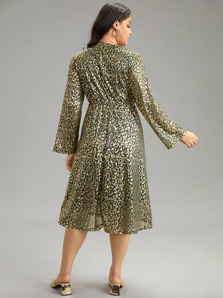 Leopard Glitter Pocket Elastic Waist Dress sold by Bloomchic product image thumbnail 2