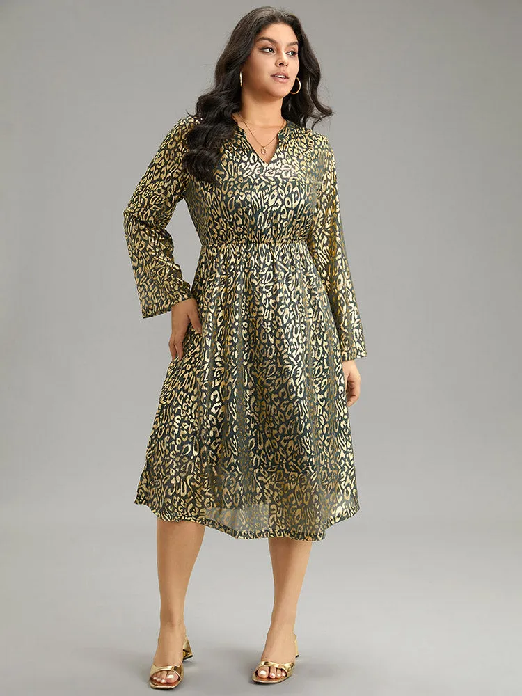Leopard Glitter Pocket Elastic Waist Dress sold by Bloomchic product image thumbnail 3