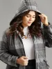 Plaid Contrast Zipper Hooded Coat sold by Bloomchic