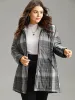 Plaid Contrast Zipper Hooded Coat sold by Bloomchic
