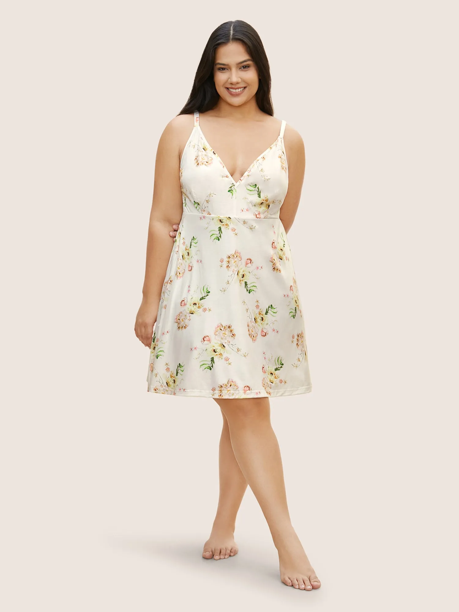 Natural Flowers Adjustable Straps Sleep Dress sold by Bloomchic product image thumbnail 4