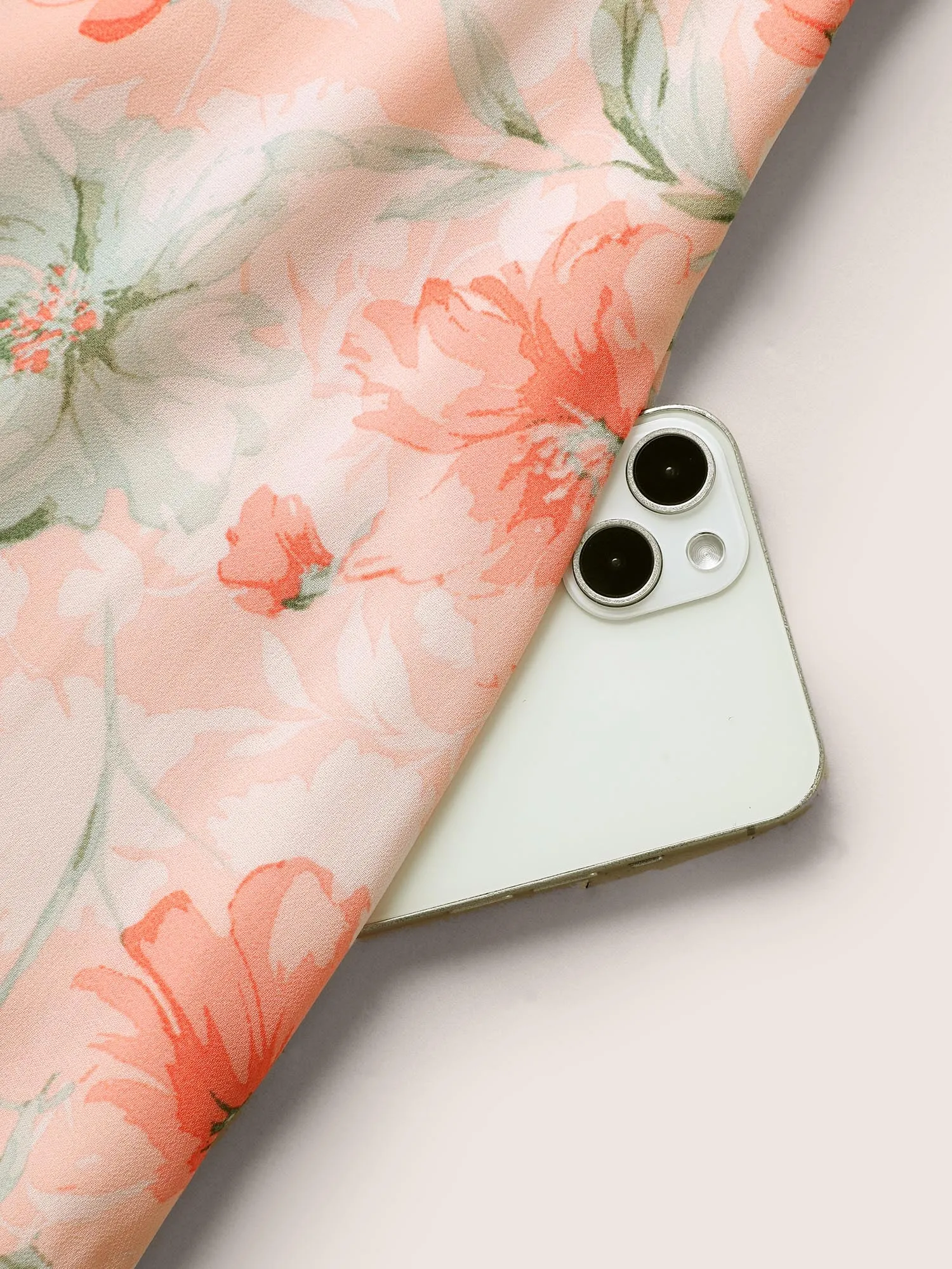 Watercolor Floral Shirred Ruffle Hem Cami Dress sold by Bloomchic product image thumbnail 5