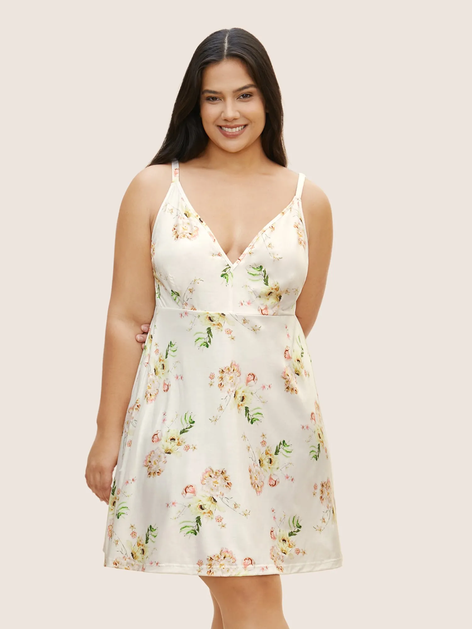 Natural Flowers Adjustable Straps Sleep Dress sold by Bloomchic