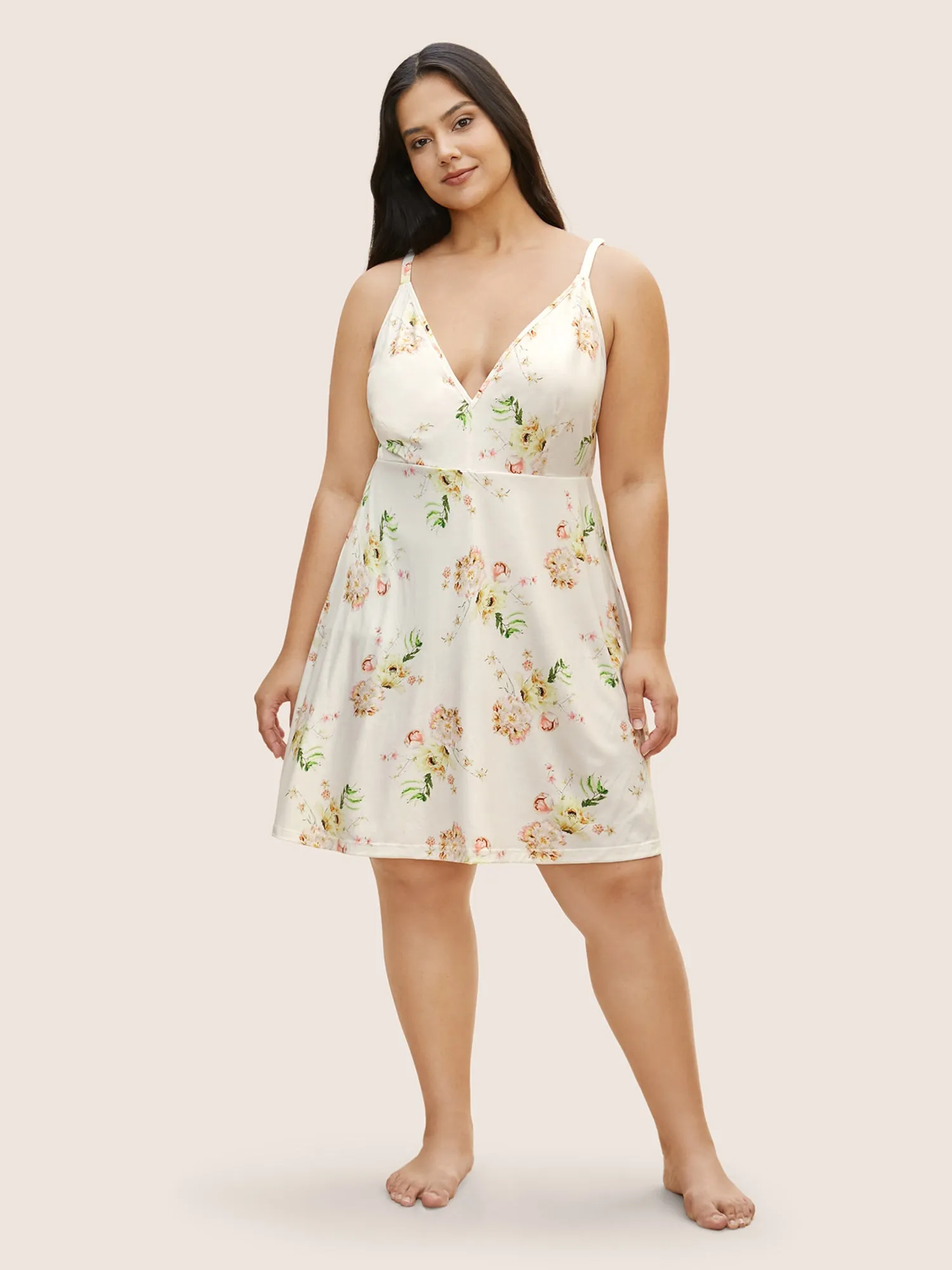 Natural Flowers Adjustable Straps Sleep Dress sold by Bloomchic product image thumbnail 3