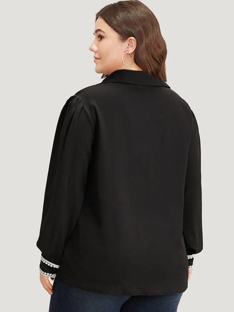 Shirt Collar Pompom Trim Button Through Blouse sold by Bloomchic product image thumbnail 5