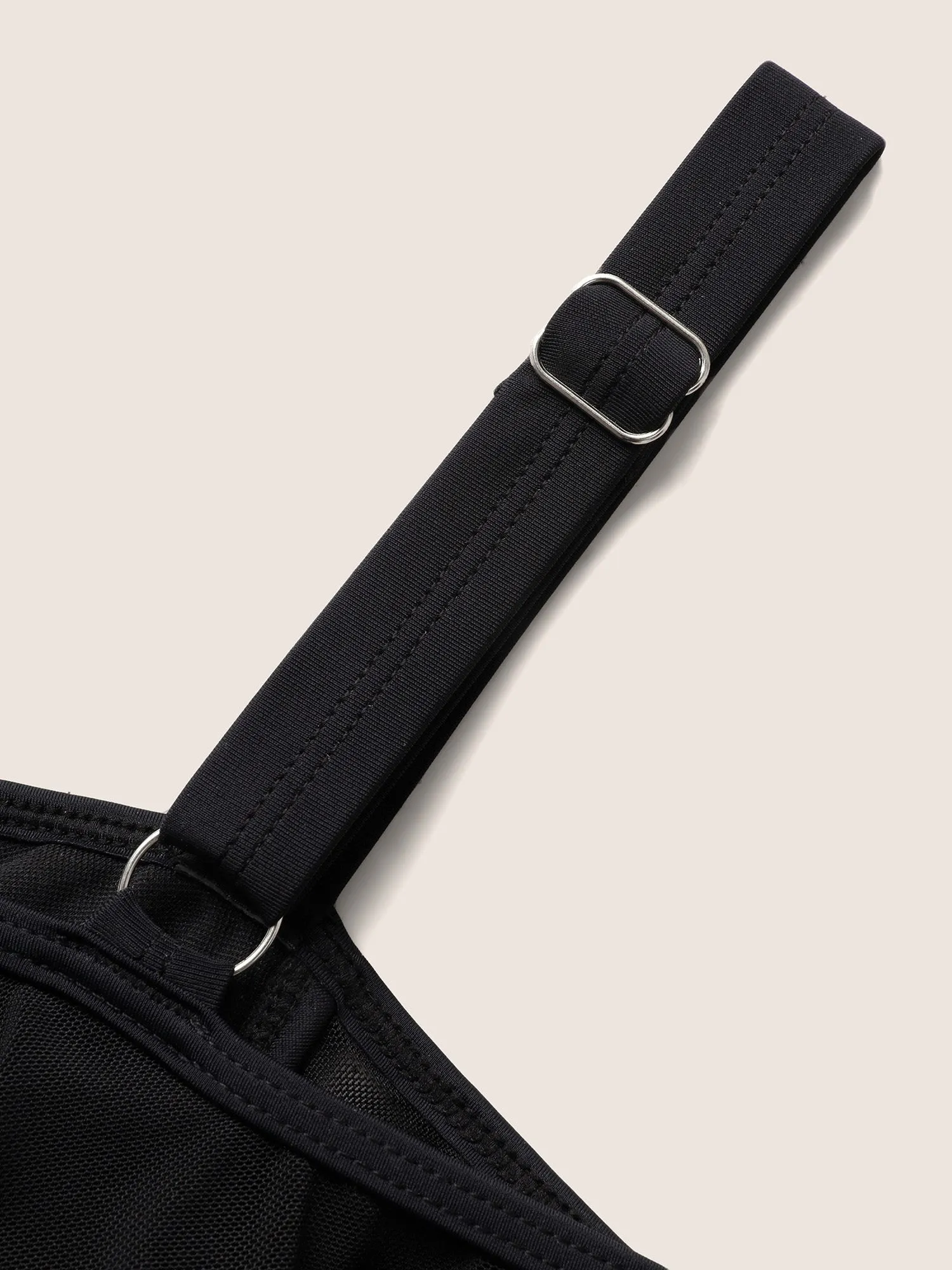 Solid Ruffle Trim Patchwork Mesh Swim Dress sold by Bloomchic product image thumbnail 5