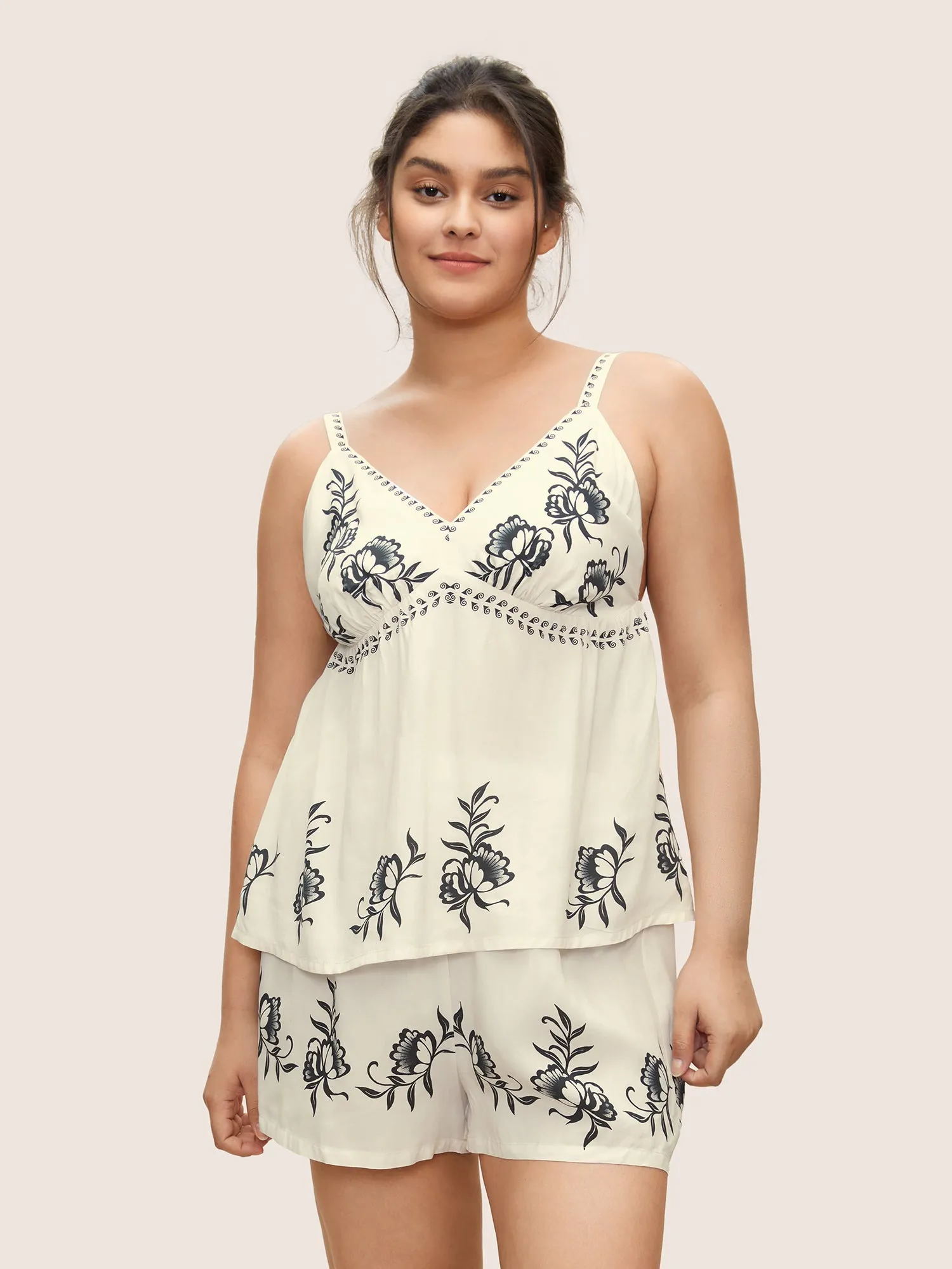 Boho Print Spaghetti Strap Sleep Top sold by Bloomchic