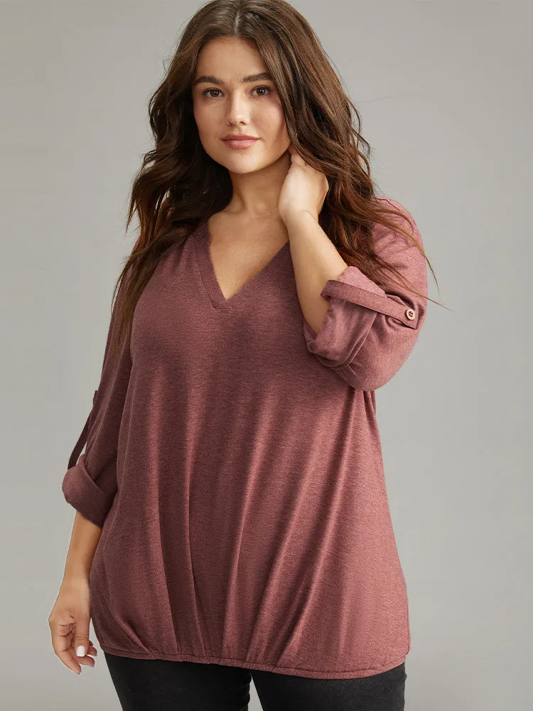 Halloween Solid Tab Sleeve Plicated Detail T-shirt sold by Bloomchic product image thumbnail 5