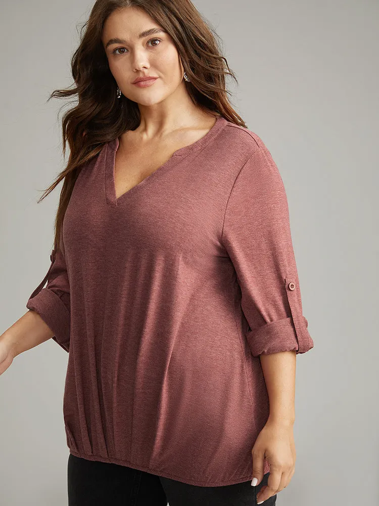 Halloween Solid Tab Sleeve Plicated Detail T-shirt sold by Bloomchic product image thumbnail 3