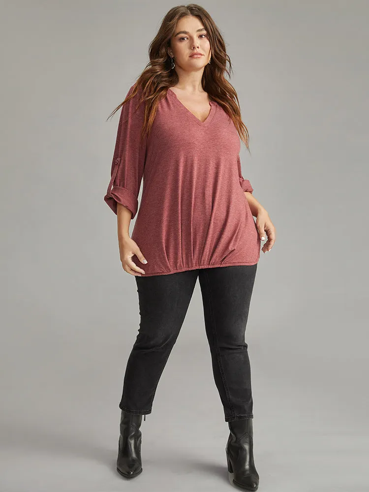 Halloween Solid Tab Sleeve Plicated Detail T-shirt sold by Bloomchic product image thumbnail 4