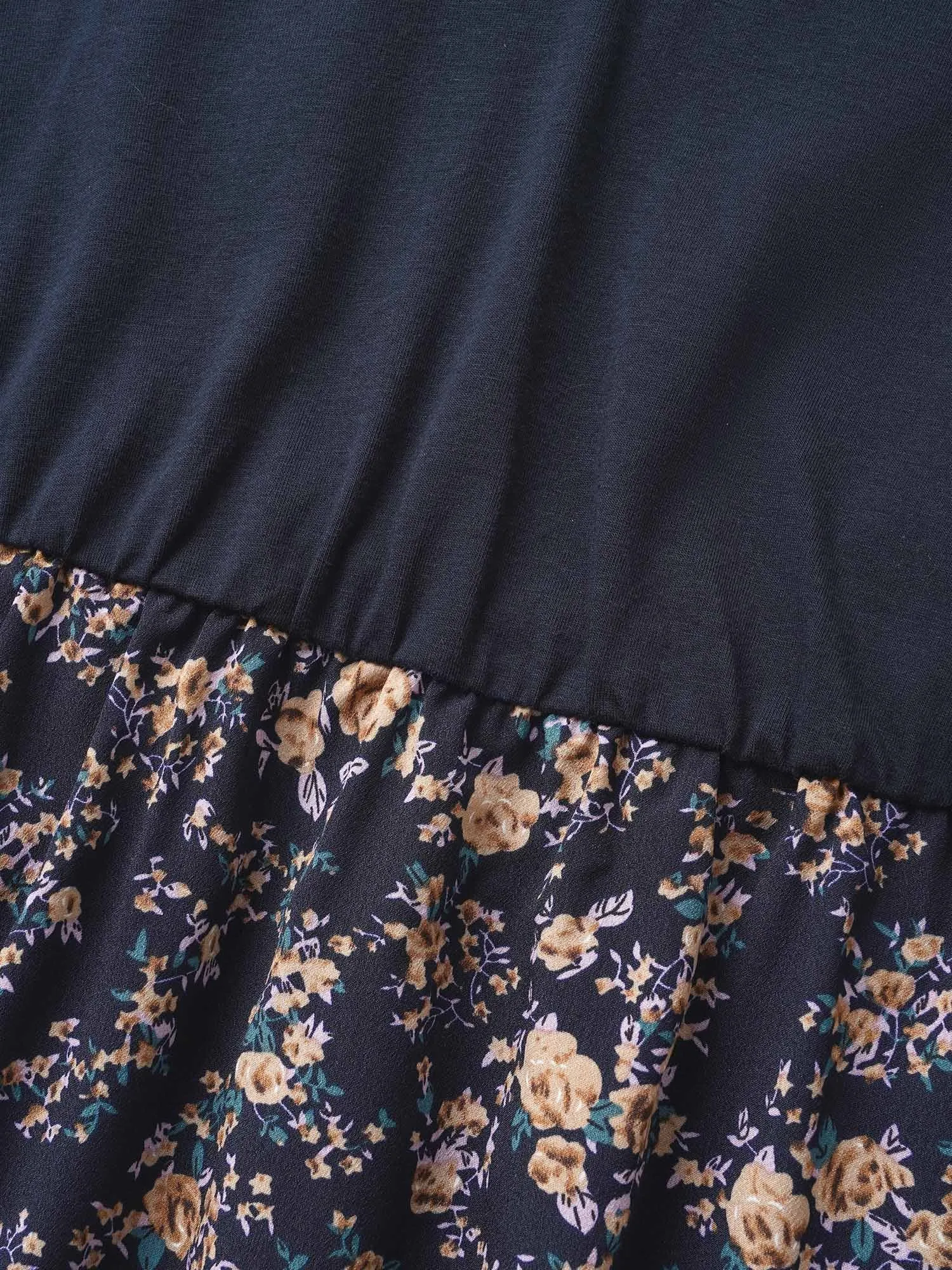 Notched Collar Floral Patchwork Belted Dress sold by Bloomchic product image thumbnail 5