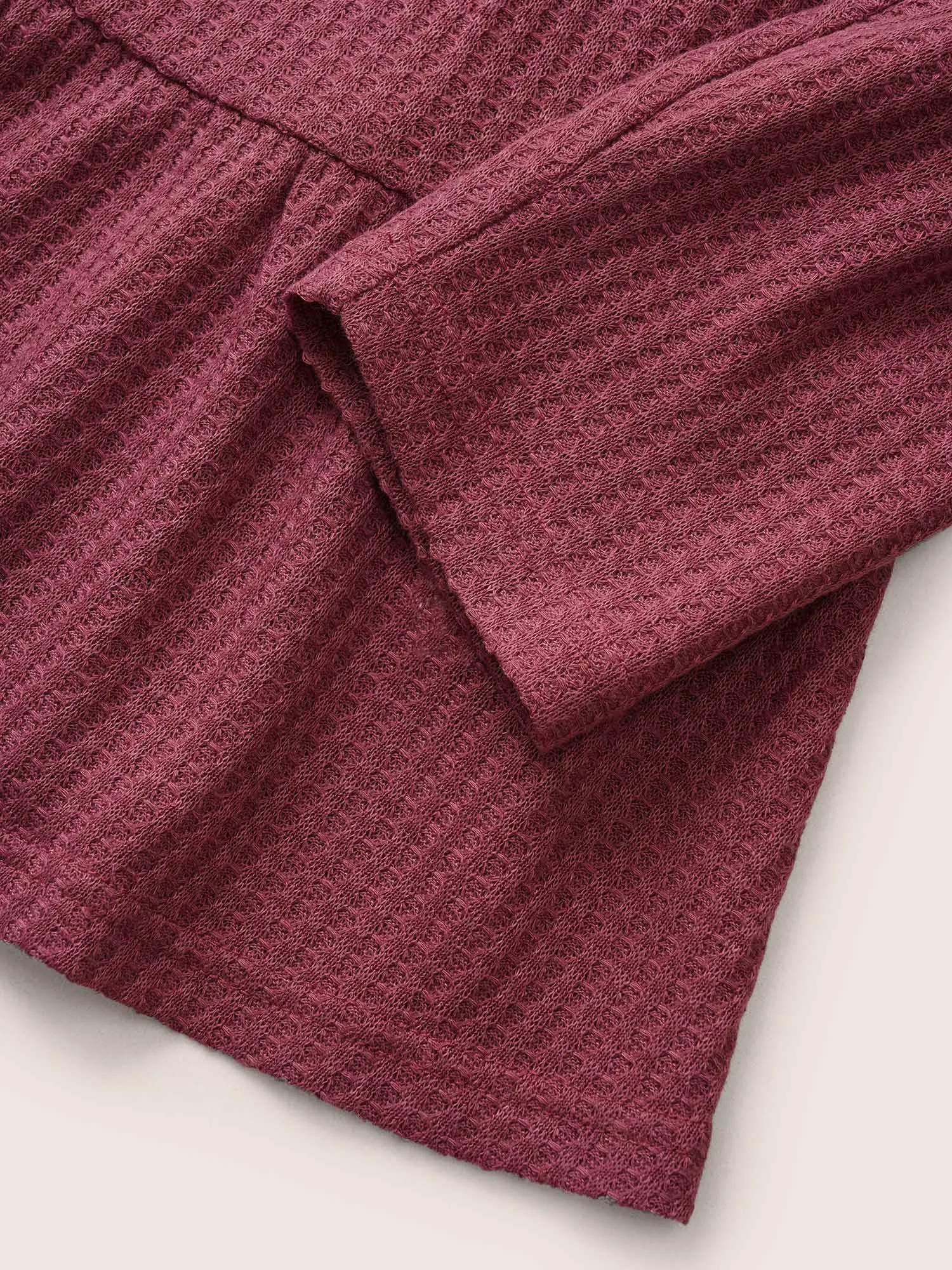 Plain Waffle Knit Ruffle Hem T-shirt sold by Bloomchic product image thumbnail 5