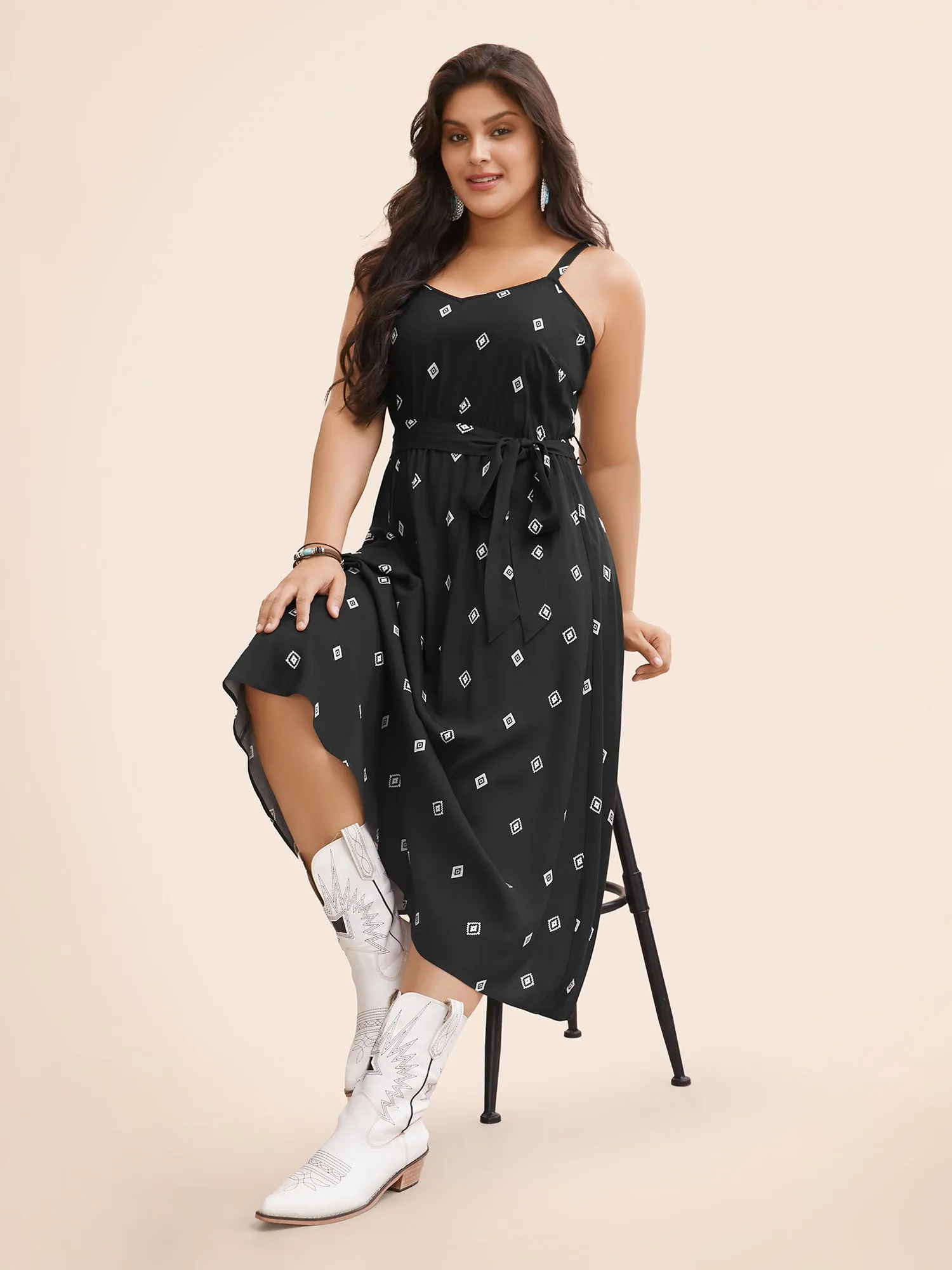 Cami Printed A-line Midi Dress sold by Bloomchic product image thumbnail 2