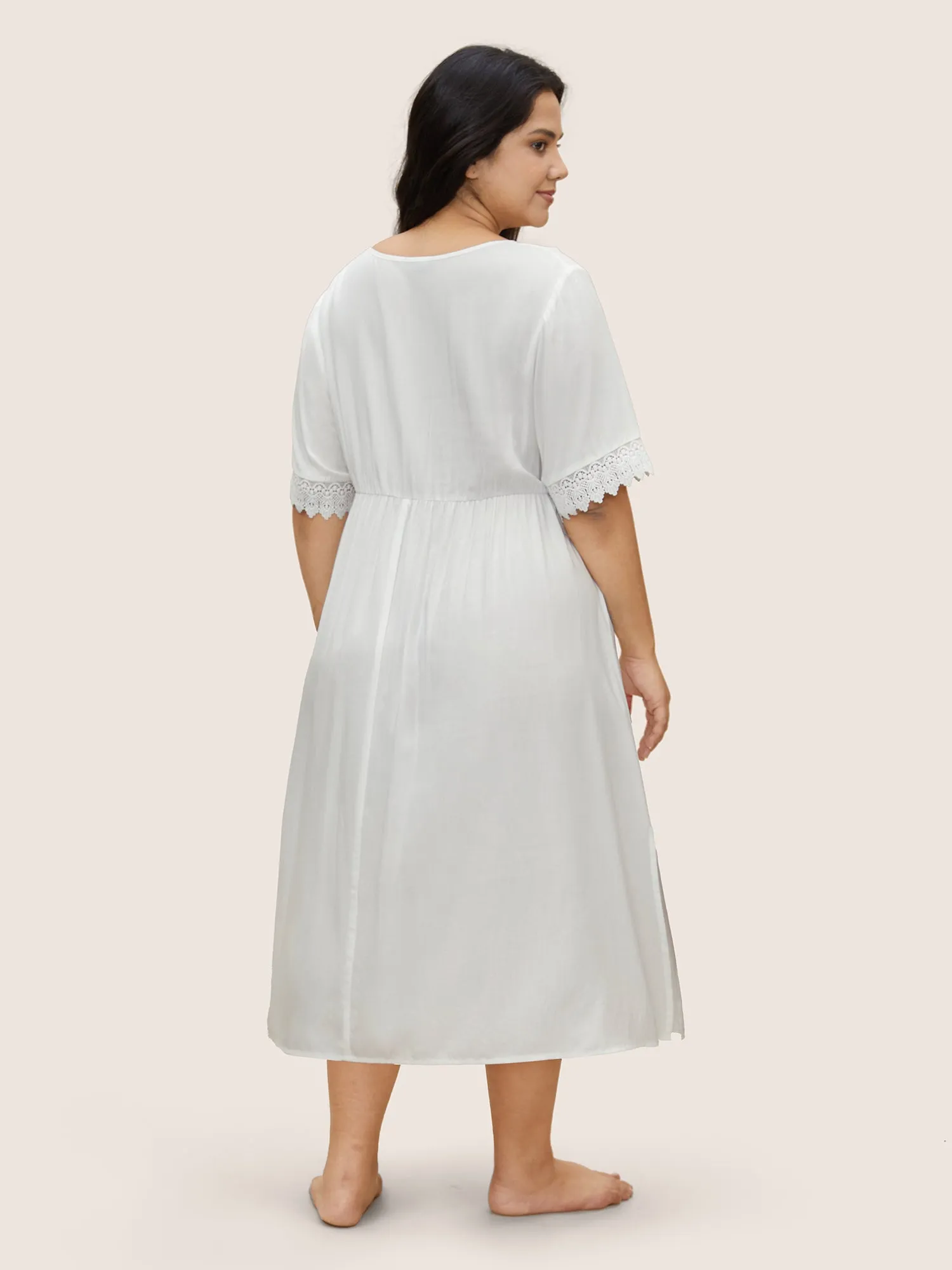 Rayon Crochet Lace Cut Out Sleep Dress sold by Bloomchic product image thumbnail 2