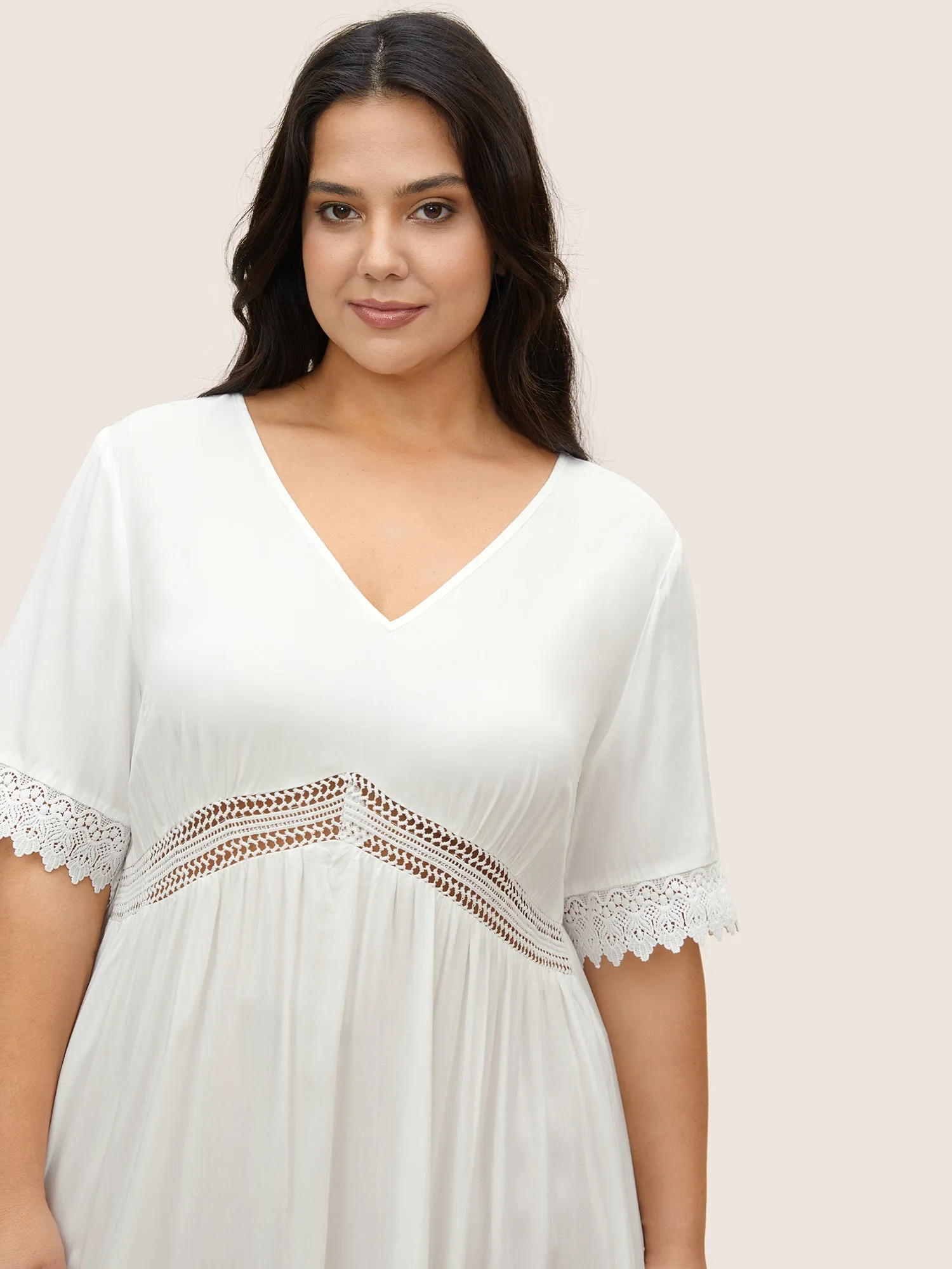 Rayon Crochet Lace Cut Out Sleep Dress sold by Bloomchic product image thumbnail 4