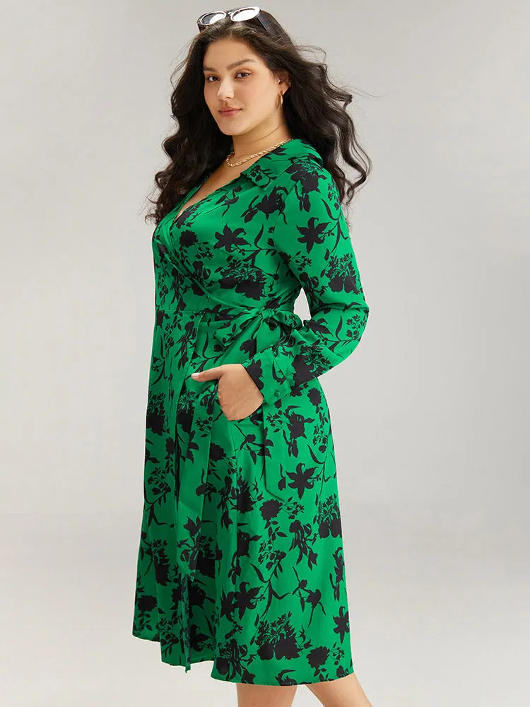 Silhouette Floral Print Bowknot Side Dress sold by Bloomchic product image thumbnail 5