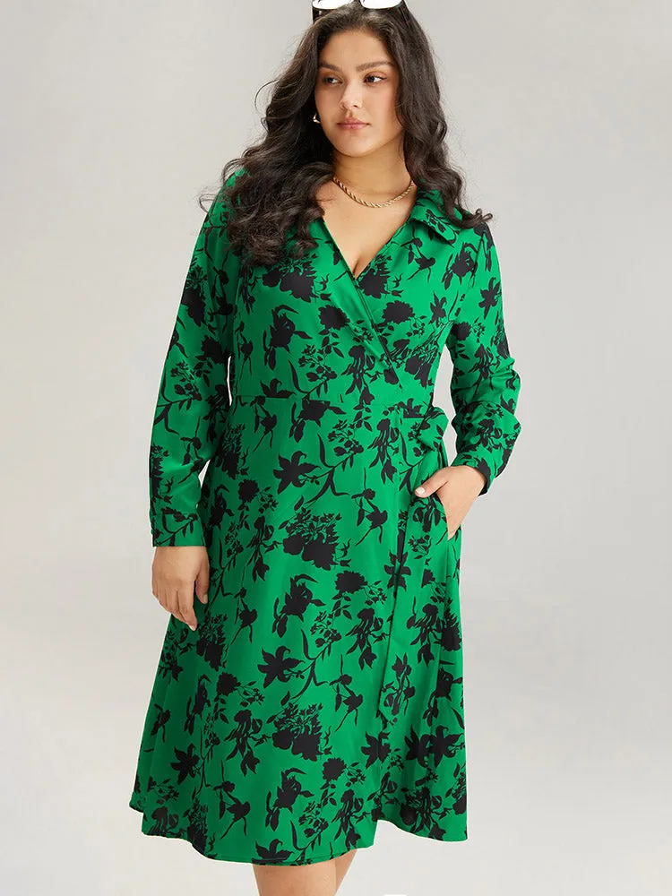 Silhouette Floral Print Bowknot Side Dress sold by Bloomchic product image thumbnail 2