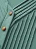 V Neck Drawstring Button Detail Pleated Dress sold by Bloomchic