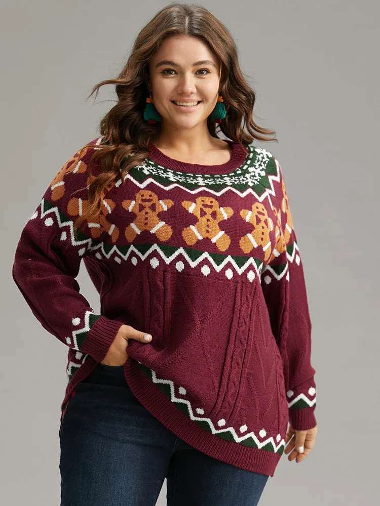 Christmas Gingerbread Man Print Plisse Pullover sold by Bloomchic product image thumbnail 4