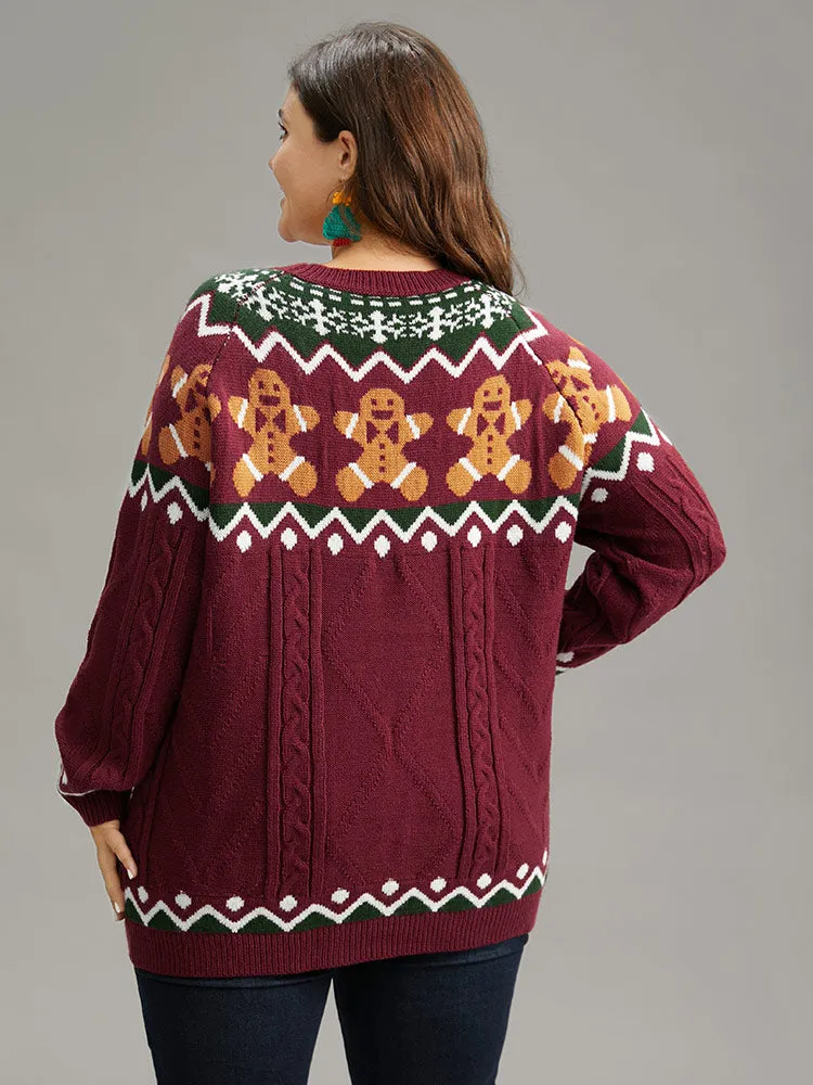 Christmas Gingerbread Man Print Plisse Pullover sold by Bloomchic product image thumbnail 2