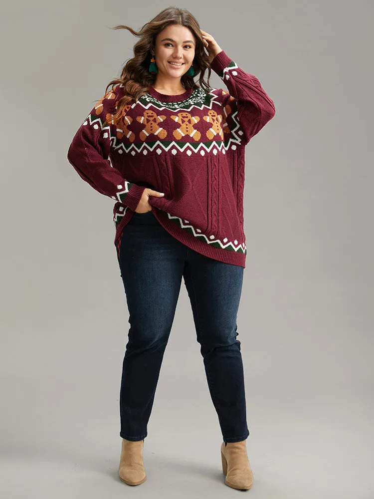 Christmas Gingerbread Man Print Plisse Pullover sold by Bloomchic product image thumbnail 5