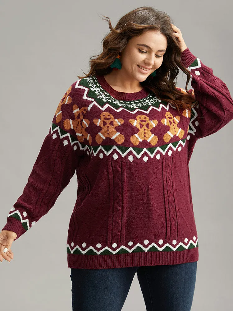 Christmas Gingerbread Man Print Plisse Pullover sold by Bloomchic product image thumbnail 3