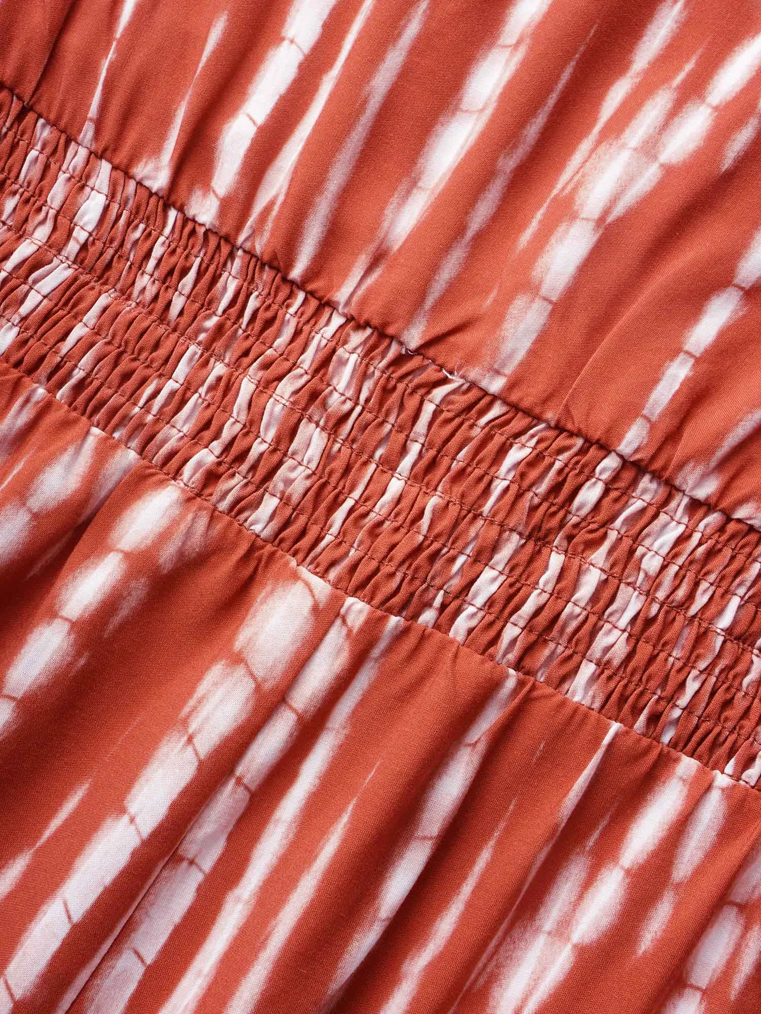 V Neck Gradient Dyeing Shirred Jumpsuit sold by Bloomchic product image thumbnail 5