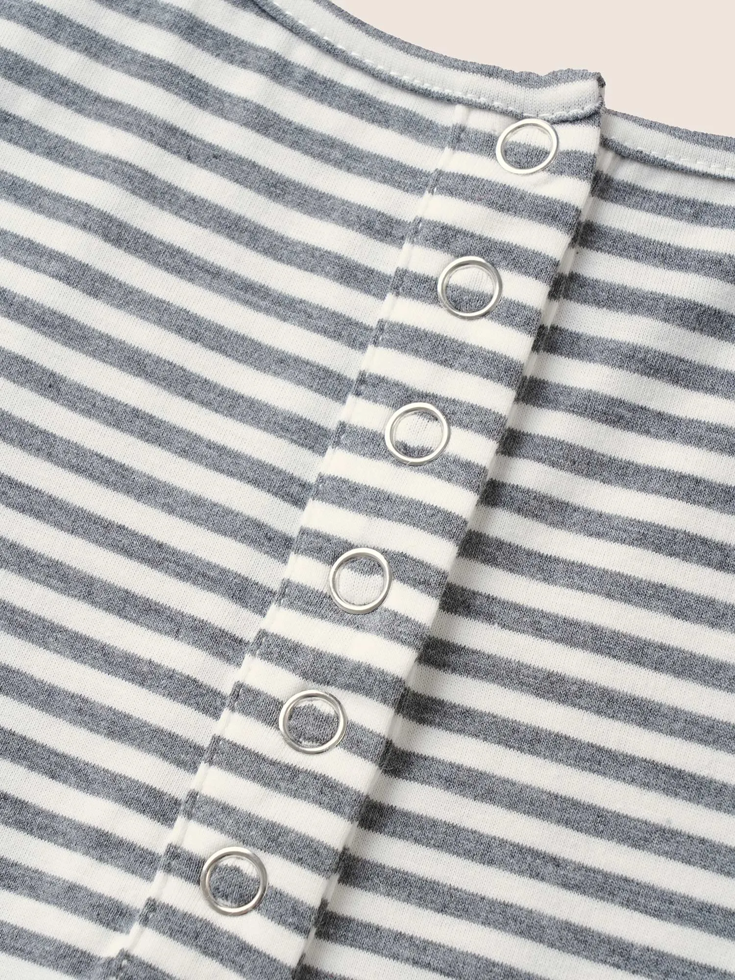 Striped Button Up Pocket Sleep Jumpsuit sold by Bloomchic product image thumbnail 5