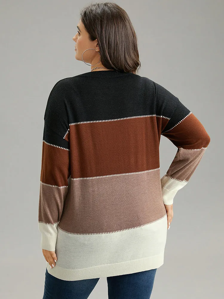 Supersoft Essentials Colorblock Contrast Round Neck Pullover sold by Bloomchic product image thumbnail 2