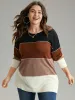 Supersoft Essentials Colorblock Contrast Round Neck Pullover sold by Bloomchic