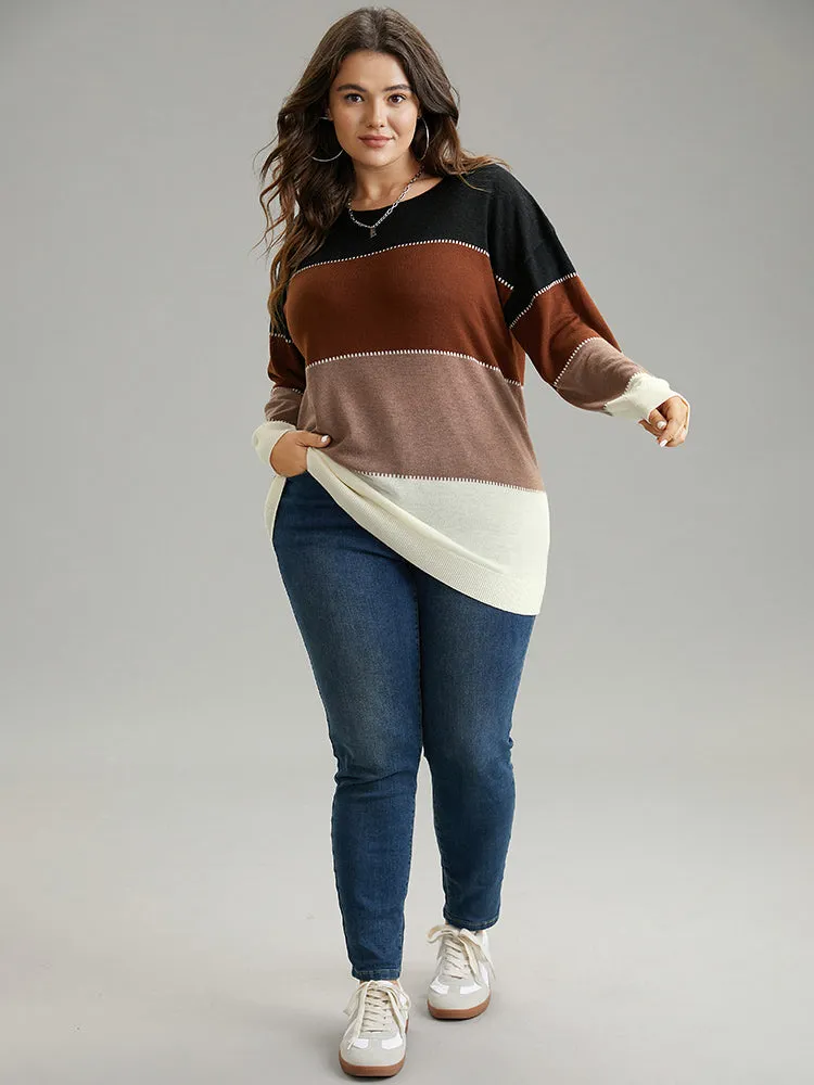 Supersoft Essentials Colorblock Contrast Round Neck Pullover sold by Bloomchic product image thumbnail 4