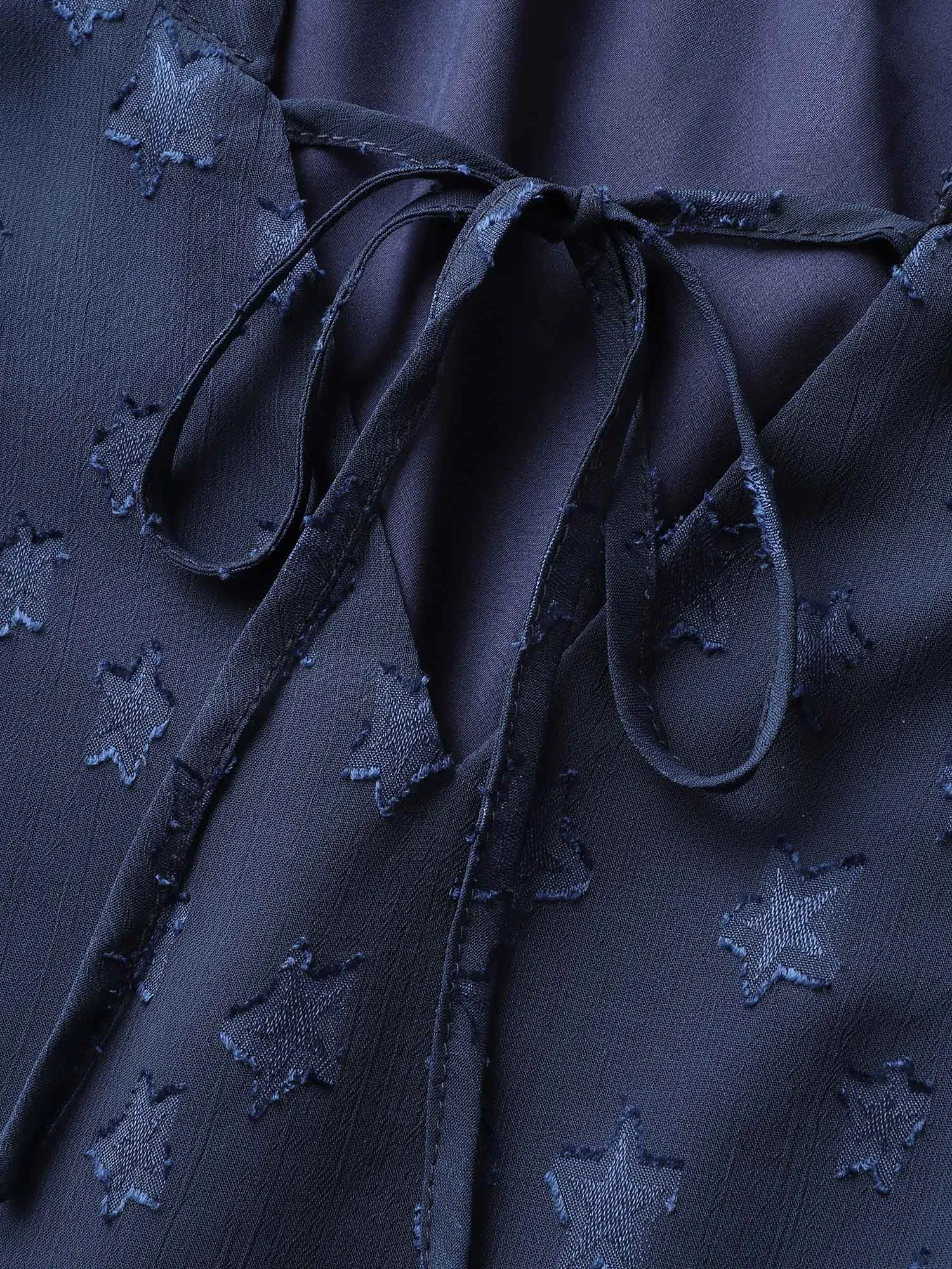 Star Mesh Gathered Ruffle Sleeve Blouse sold by Bloomchic product image thumbnail 5