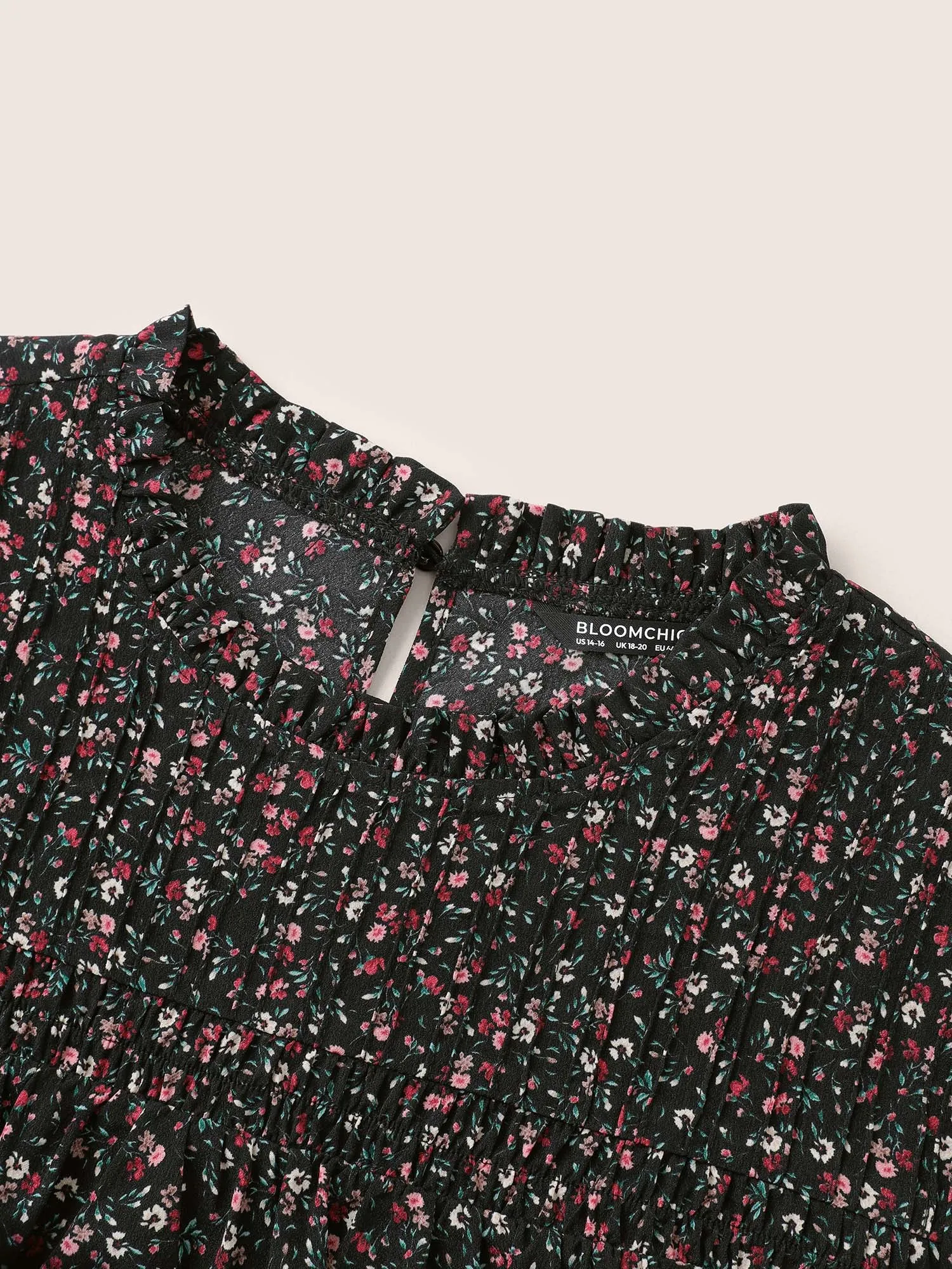 Ditsy Floral Plicated Detail Frill Trim Blouse sold by Bloomchic product image thumbnail 5