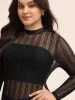 Glitter Mesh Mock Neck T-shirt sold by Bloomchic