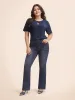 Solid Round Neck Keyhole T-shirt sold by Bloomchic