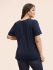Solid Round Neck Keyhole T-shirt sold by Bloomchic