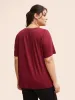 Solid V Neck Gathered T-shirt sold by Bloomchic