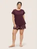 Solid Guipure Lace Gathered Sleep Top sold by Bloomchic
