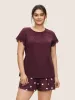 Solid Guipure Lace Gathered Sleep Top sold by Bloomchic