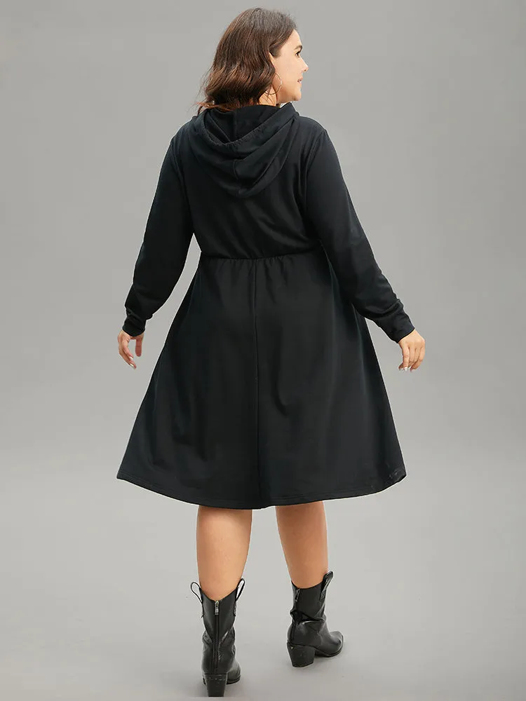 Christmas Trees & Letter Hooded Drawstring Dress sold by Bloomchic product image thumbnail 3