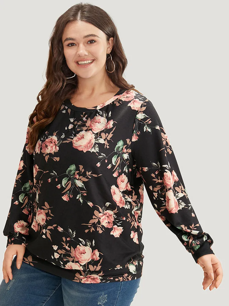 Floral Print Round Neck Sweatshirt sold by Bloomchic product image thumbnail 4