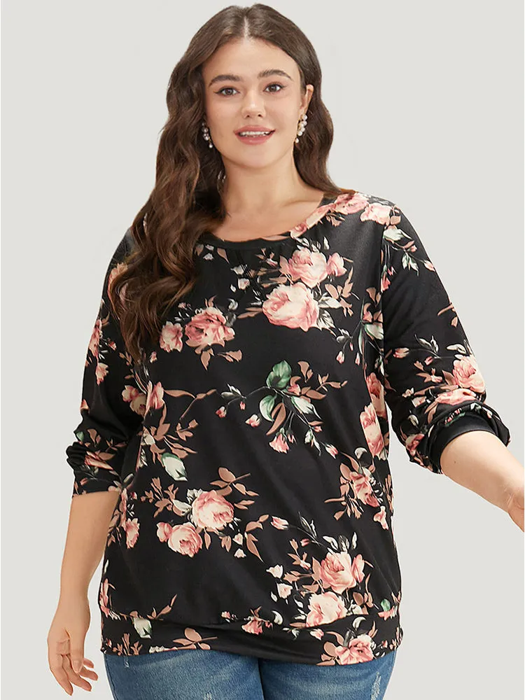 Floral Print Round Neck Sweatshirt sold by Bloomchic product image thumbnail 3