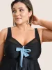 Ombre Bowknot Ruched Mesh Patchwork Swim Top sold by Bloomchic