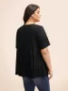 Floral Embroidered Tie Knot T-shirt sold by Bloomchic