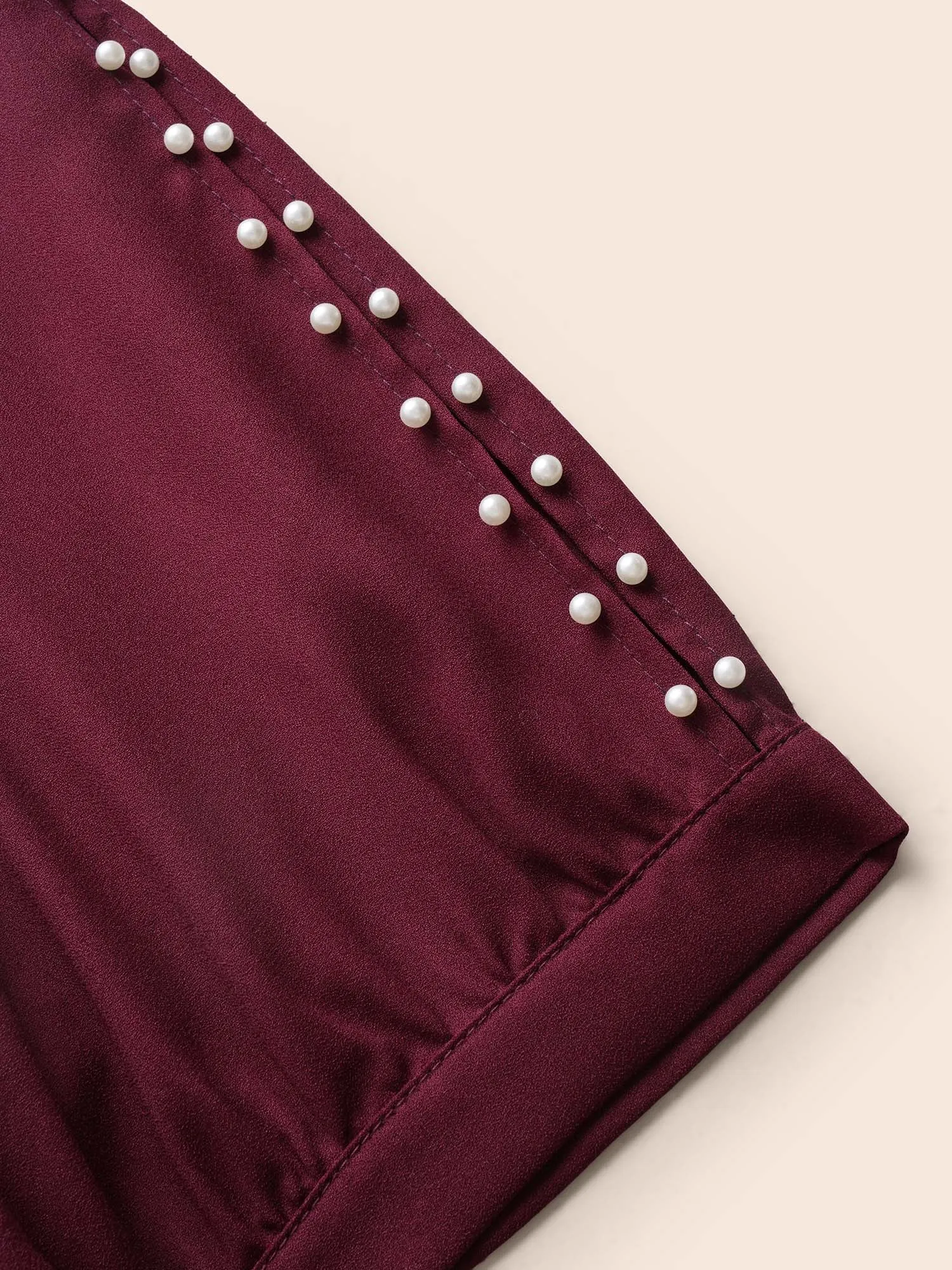 Round Neck Pearl Beaded Cut Out Blouse sold by Bloomchic product image thumbnail 5