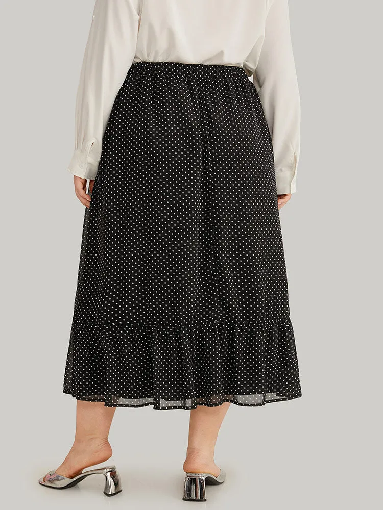 Polka Dot Bowknot Ties Ruffles Skirt sold by Bloomchic product image thumbnail 5